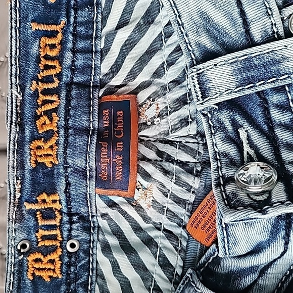 Rock Revival Jeans Size 26 Womens Nancy Crop Light Wash Blue Denim Skinny - Picture 5 of 13